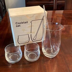 Vintage Bohemia Czechoslovakia Crystal Cocktail Set Set 4 pc Complete in Box
